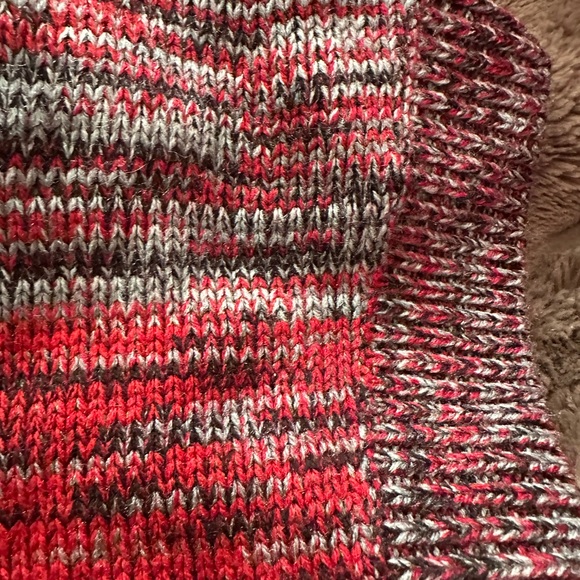 Karen Scott Red and Black Cowl Neck Sweater - Picture 3 of 6